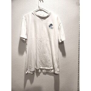 Percival Auxiliary Embroidered Wave Ivory Cotton T-Shirt Men's XL